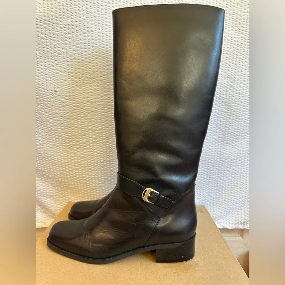 Valerie Stevens Heritage Black Leather Knee High Riding Boots Women’s Size 9